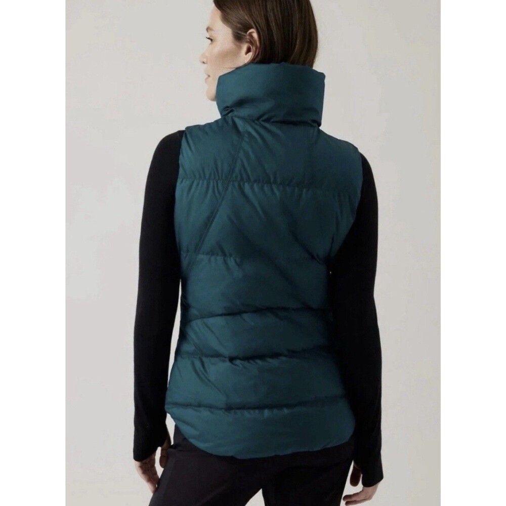 Athleta Downtown Down Puffer Vest Women’s XL Teal Full Zip - Picture 7 of 10